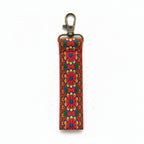 Handgemaakte Sleutelhanger bloem roze/groen - Fleurich
