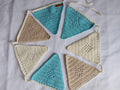 Gehaakte Vlaggenlijn Naturel turquoise- Babykamer Decoratie