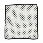 Vierkante Shawl wit met zwarte stip  Dames - Glanzende Stof - Veelzijdig Accessoire