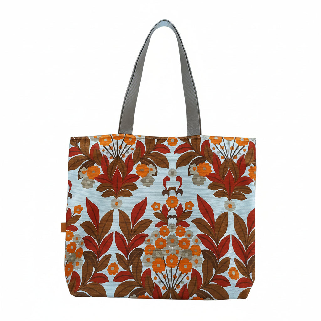 Schoudertas vintage stof oranje handgemaakt Fleurich