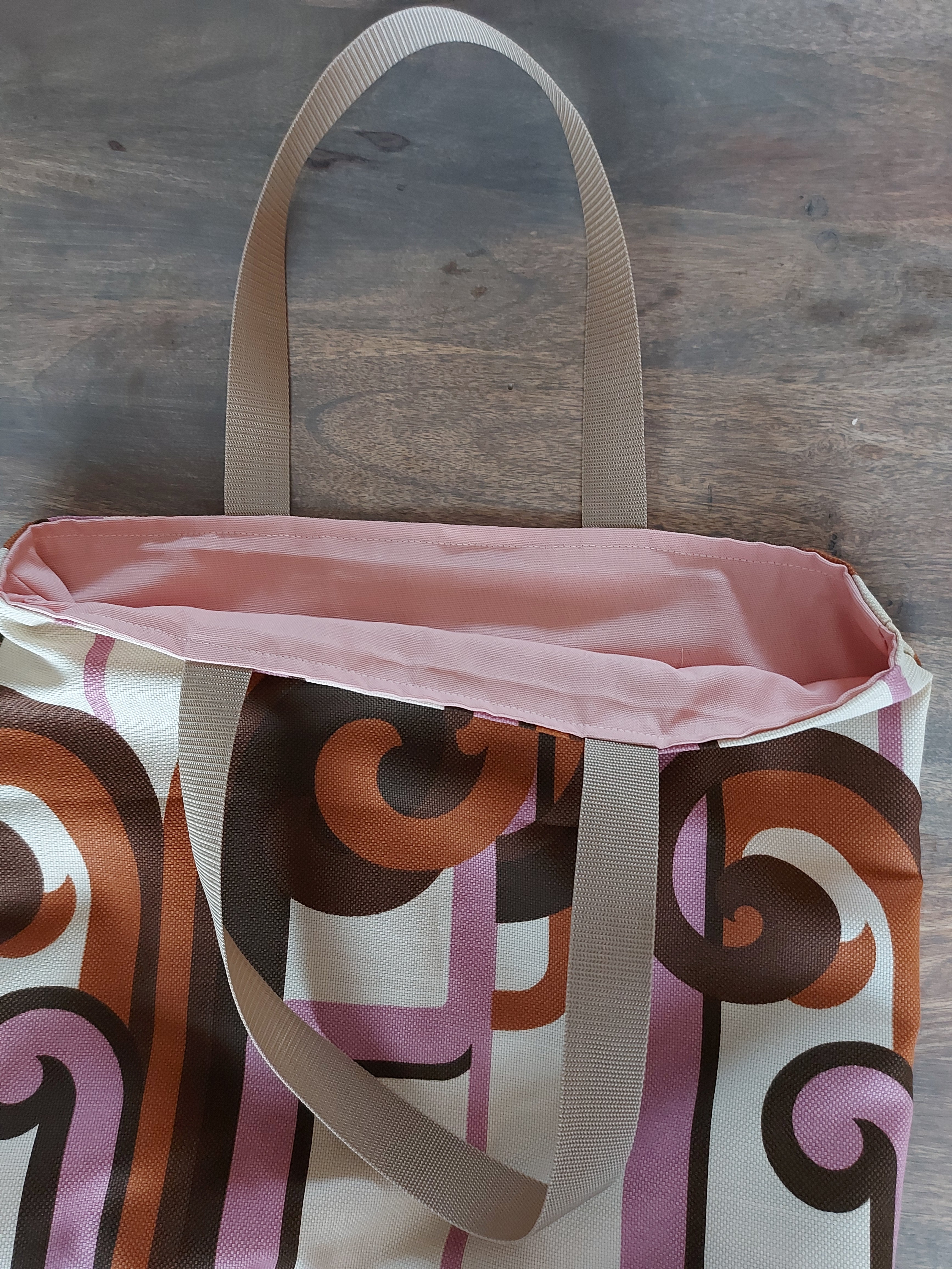 Schoudertas vintage stof lila handgemaakt Fleurich