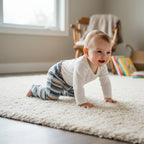 Handgemaakt Babybroekje blauw gestreept