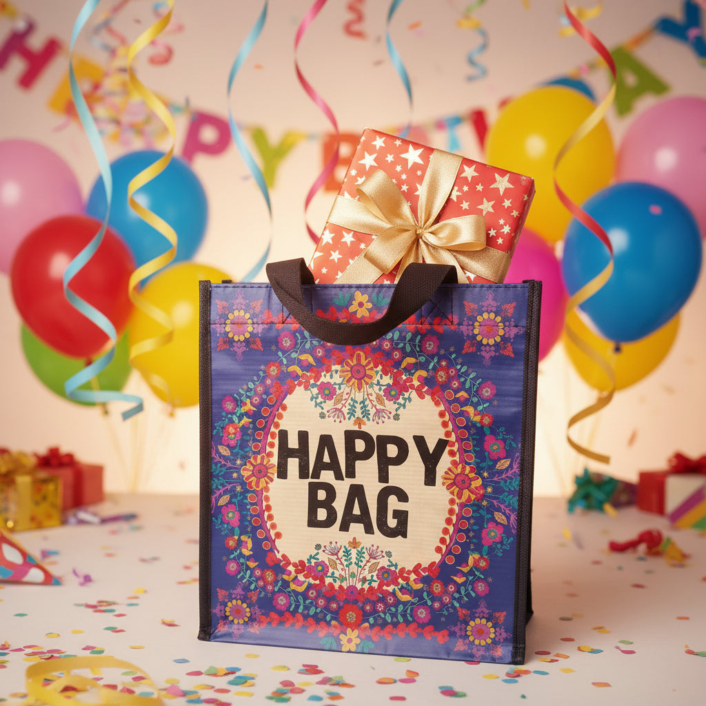 Tasje Naturel Life tekst:  Happy Bag