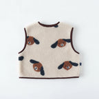 Handgemaakt vestje teddystof met hondjes