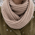 Wintershawl lichtbruin, zacht en warm