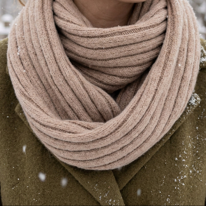 Wintershawl lichtbruin, zacht en warm