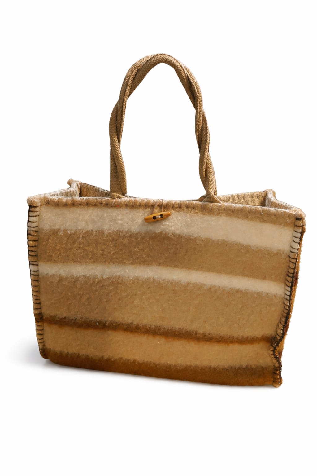 Wollen Tas - Bruin/Wit gestreept