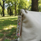 Handgemaakte Sleutelhanger organza bloem roze - Fleurich